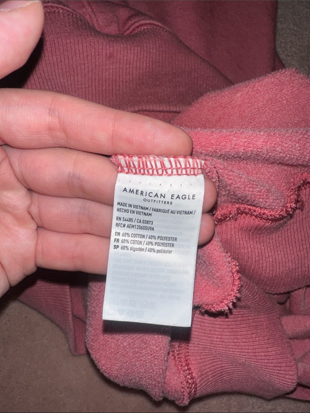 American Eagle Light Red Oversized Pullover Hoodie - Picture 5 of 5